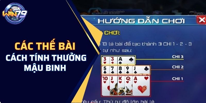 Các thế bài và cách tính thưởng Mậu Binh tại cổng game