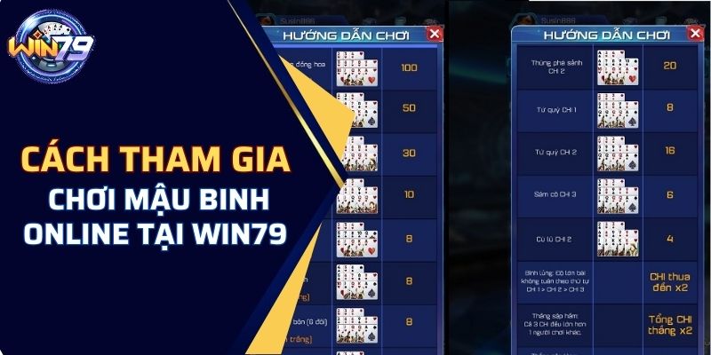 Cách tham gia chơi Mậu Binh online tại WIN79