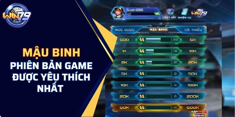 Mậu Binh là phiên bản game bài được yêu thích nhất hiện nay